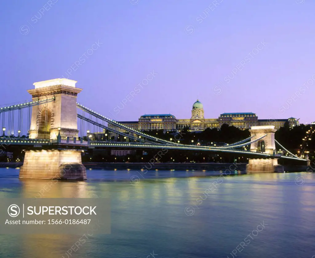 Chain Bridge and Royal Palace, Budapest. Hungary