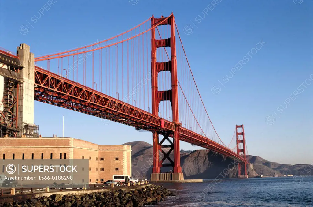 Golden Gate bridge from Fort Point. Golden Gate National Recreation Area. California. USA