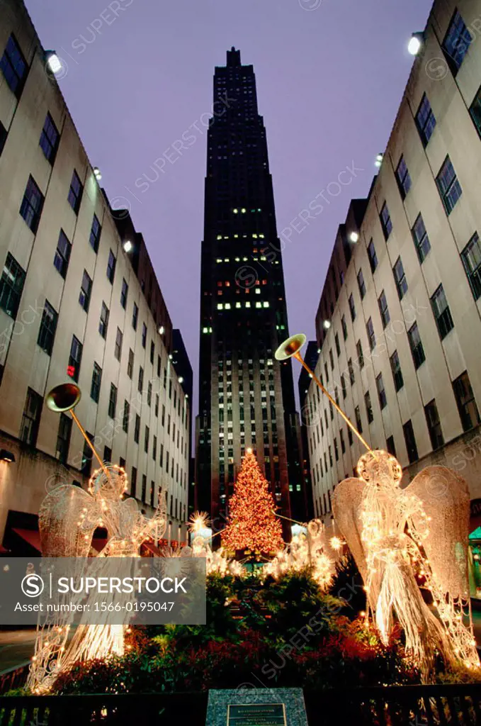 Christmas decoration at Rockefeller Center. New York City, USA
