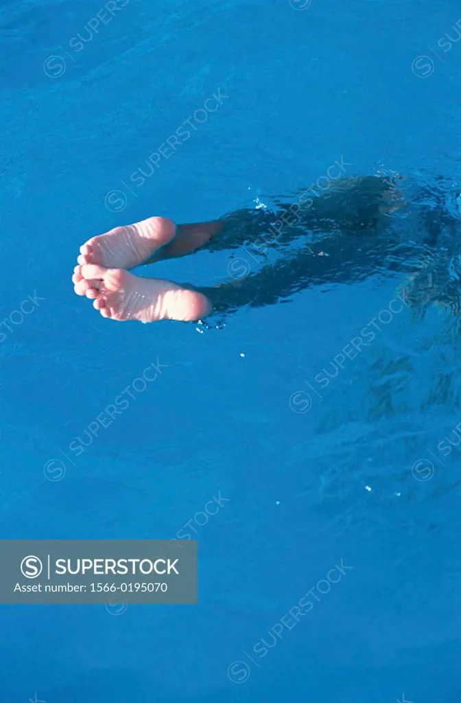 Young girl diving