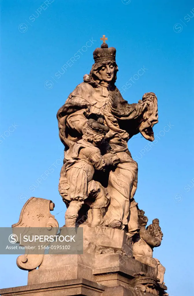 Statue on Charles Bridge. Prague, Czech Republic