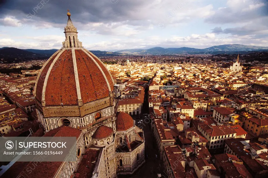 Dome of Santa Maria del Fiore cathedral, Florence. Tuscany, Italy