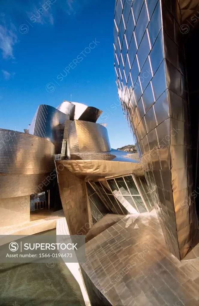 Guggenheim Museum by Frank O. Gehry from La Salve bridge. Bilbao. Biscay, Euskadi, Spain