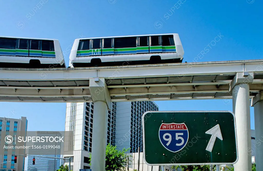 Metrorail in downtown. Miami. Florida, USA