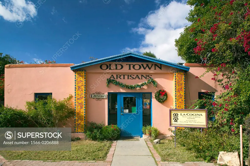 Old Town Artisans shopping and dining area in Presidio historic district. Tucson. Arizona, USA