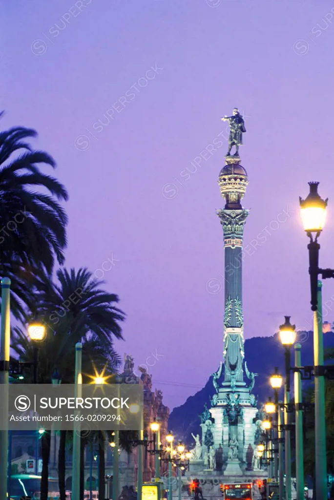 Christopher Columbus monument. Barcelona. Spain