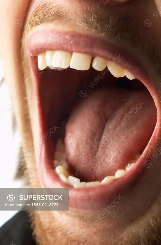 Close Up Of Man´s Open Mouth