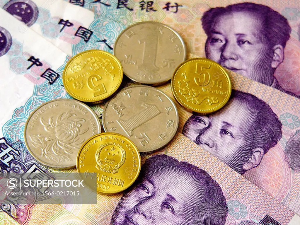 Chinese yuan coins.