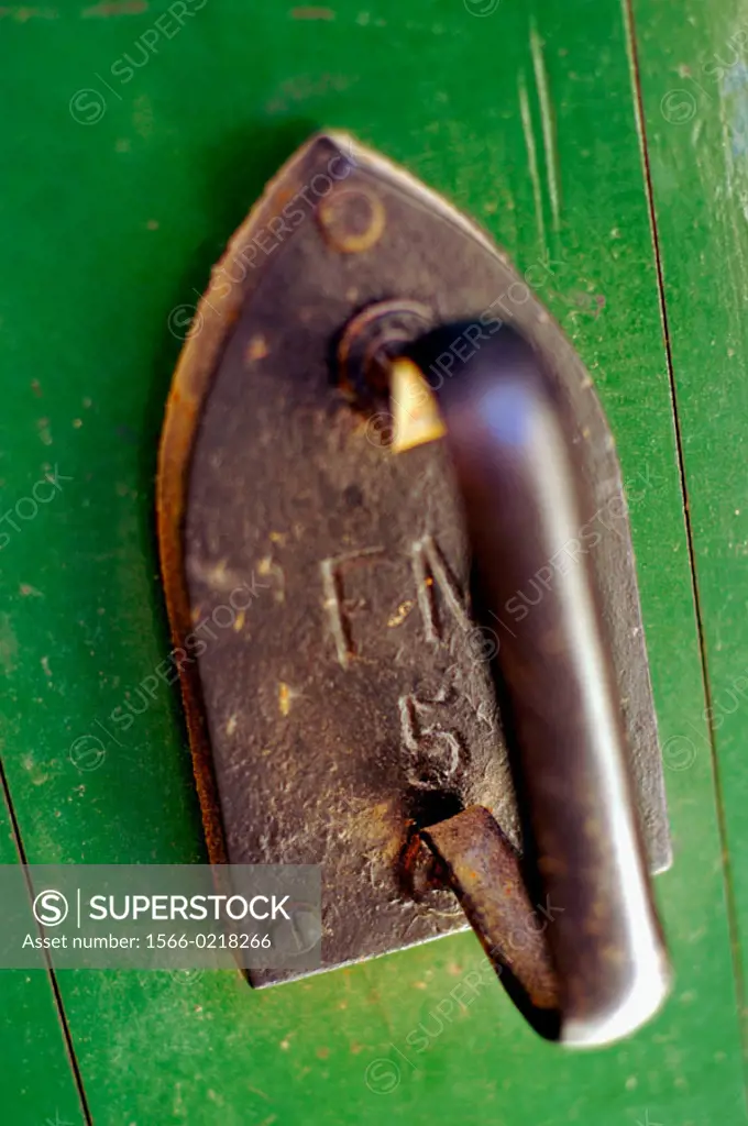 Doorknob in shape of iron. Riviera. France