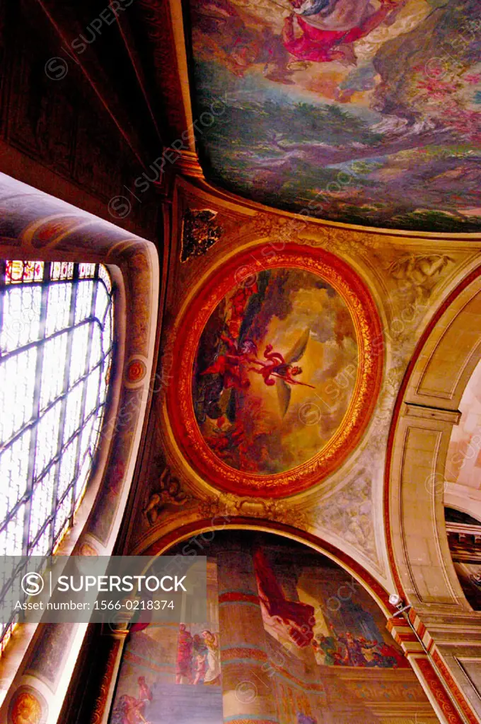 Frescos by Delacroix in St. Sulpice church. Paris. France