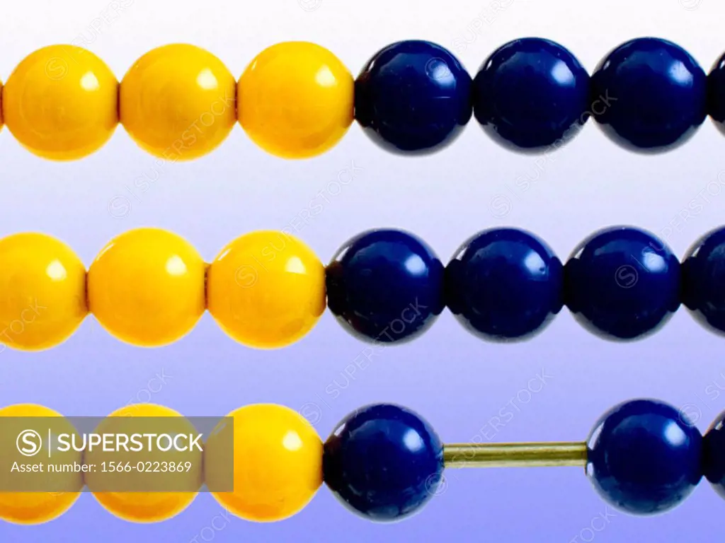 Abacus with yellow and blue pieces