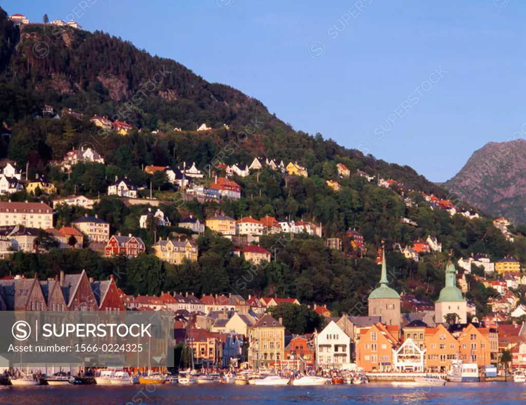 General view on harbour, Bergen. Norway