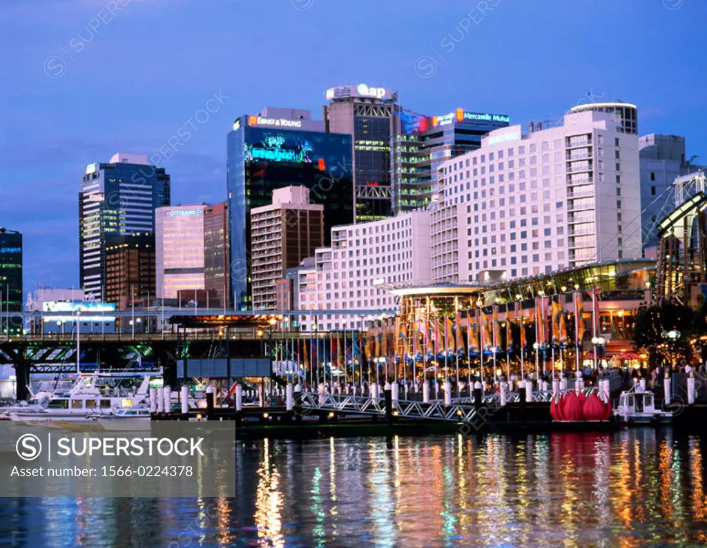 Darling Harbour skyline, Sydney. New South Wales, Australia