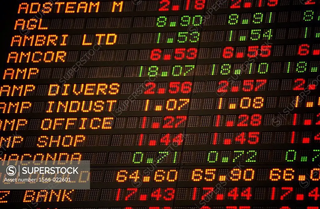 Digital board display, Australian Stock Exchange