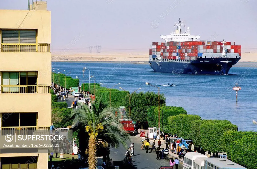 City of Suez at the south entrance of the Suez Canal. Egypt