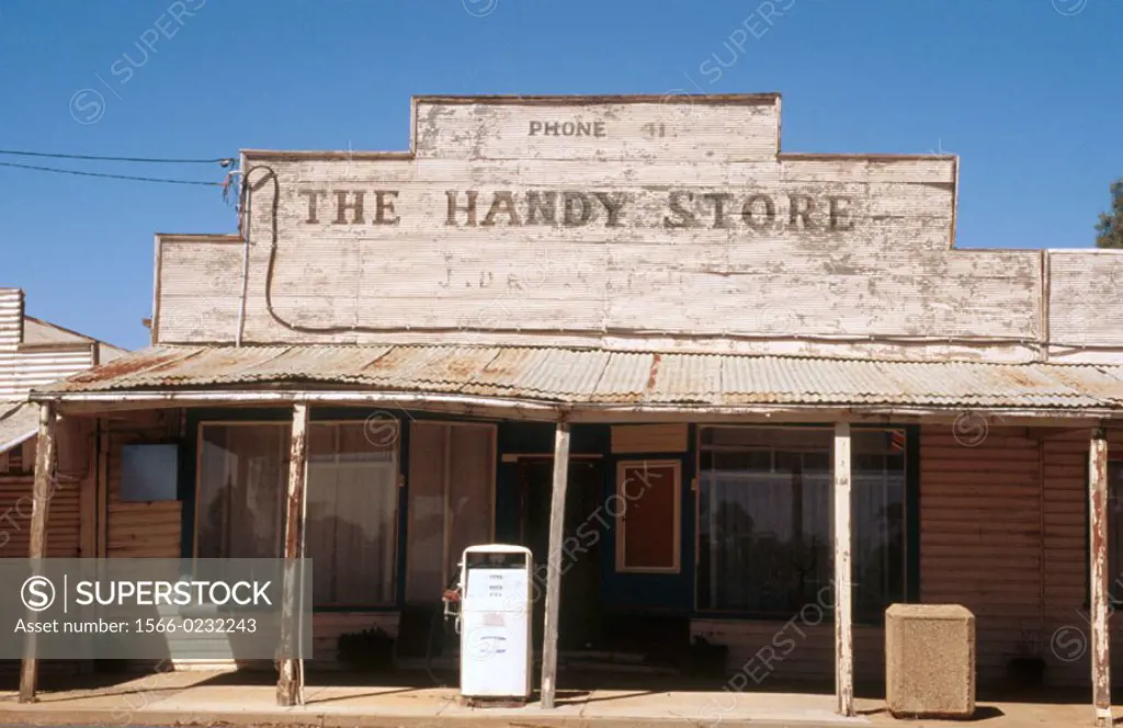 Empty store in rural area. Population decline. Australia