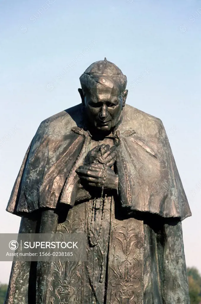 Pope John Paul II statue in Ludzmierz Sanctuary Poland