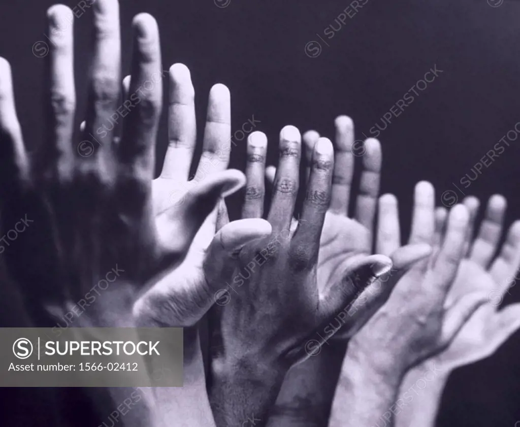 Inter-racial hands clapping