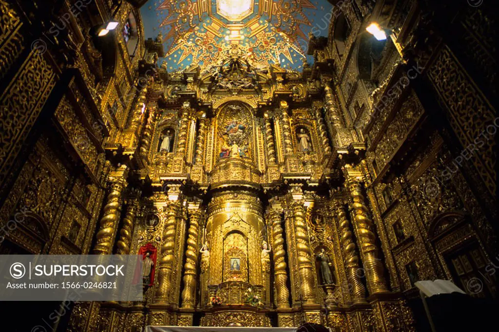 La Compañia Church interior. Quito. Ecuador.