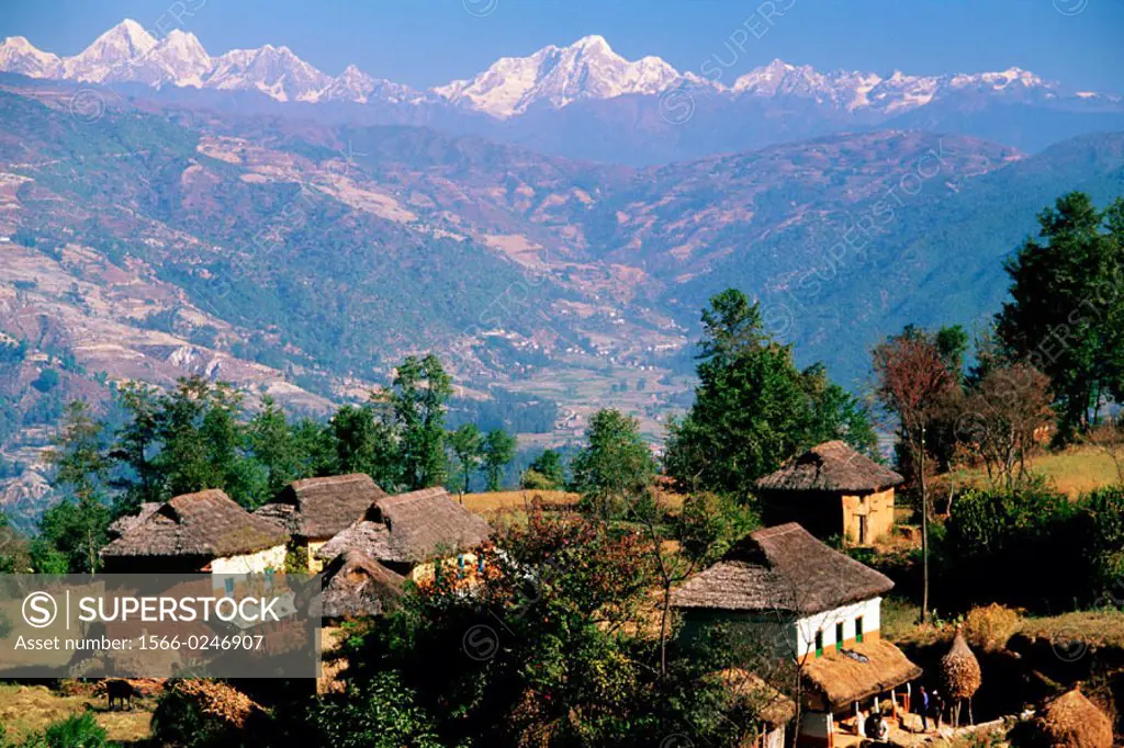 Rural houses. Kathmandu Valley. Himalayas. Nepal.