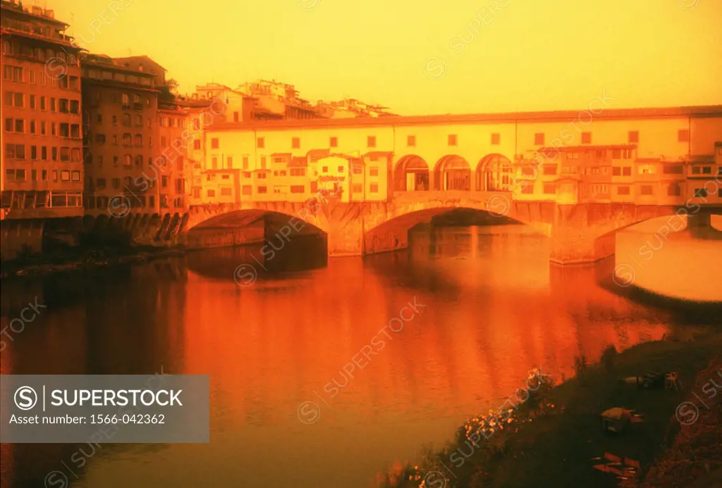 Arno River and Ponte Vecchio. Florence, Italy