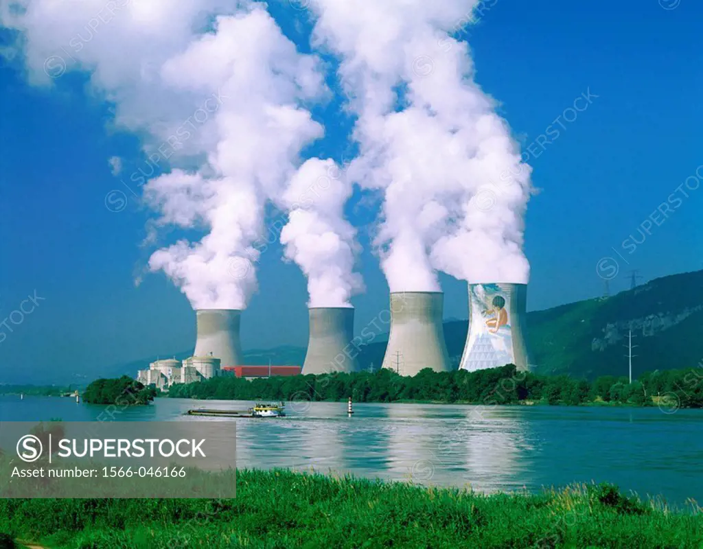 Nuclear Power Station. Rhone River. Montelimar. France