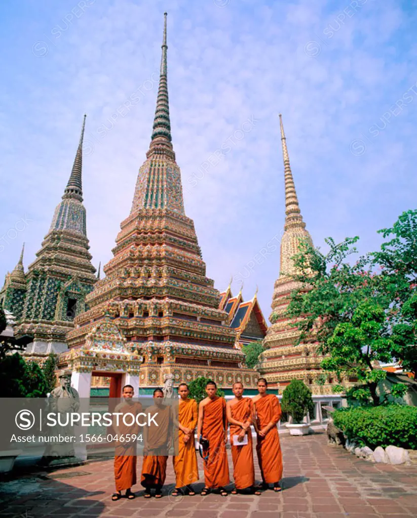Monks at Wat Po. Bangkok. Thailand
