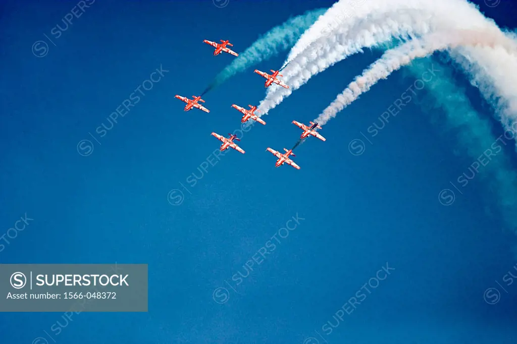 Surya Kiran, air aerobatics team of the Indian Air Force. Rajasthan, India