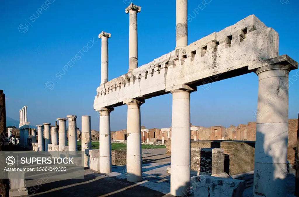 Forum, ruins of the old Roman city. Pompeii. Italy