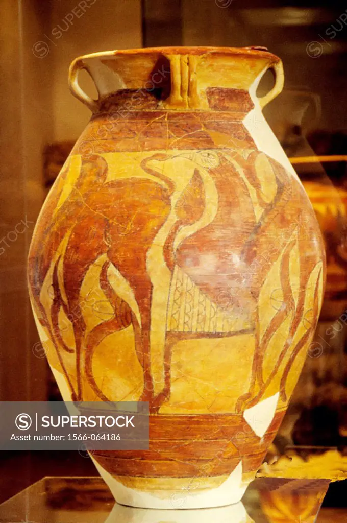 ´Vaso de los Grifos´, Tartessian vase at town museum of Carmona. Sevilla province. Spain