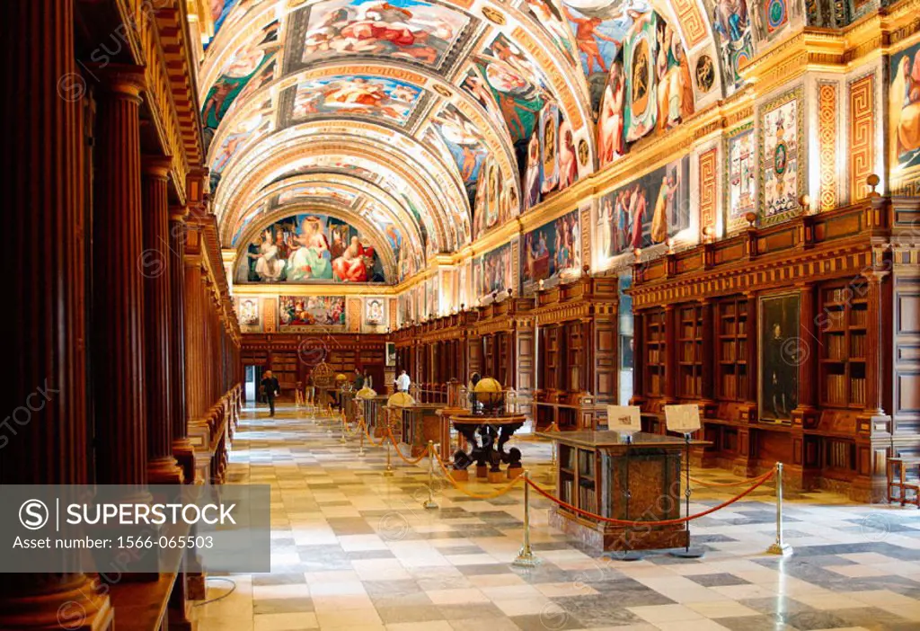 Library. Escorial Monastery. Madrid. Spain