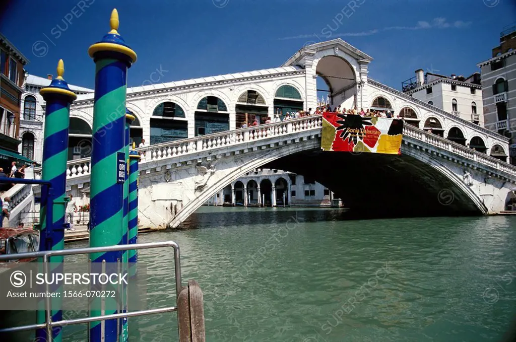 Rialto Bridge over Grand Canal. Venice. Italy