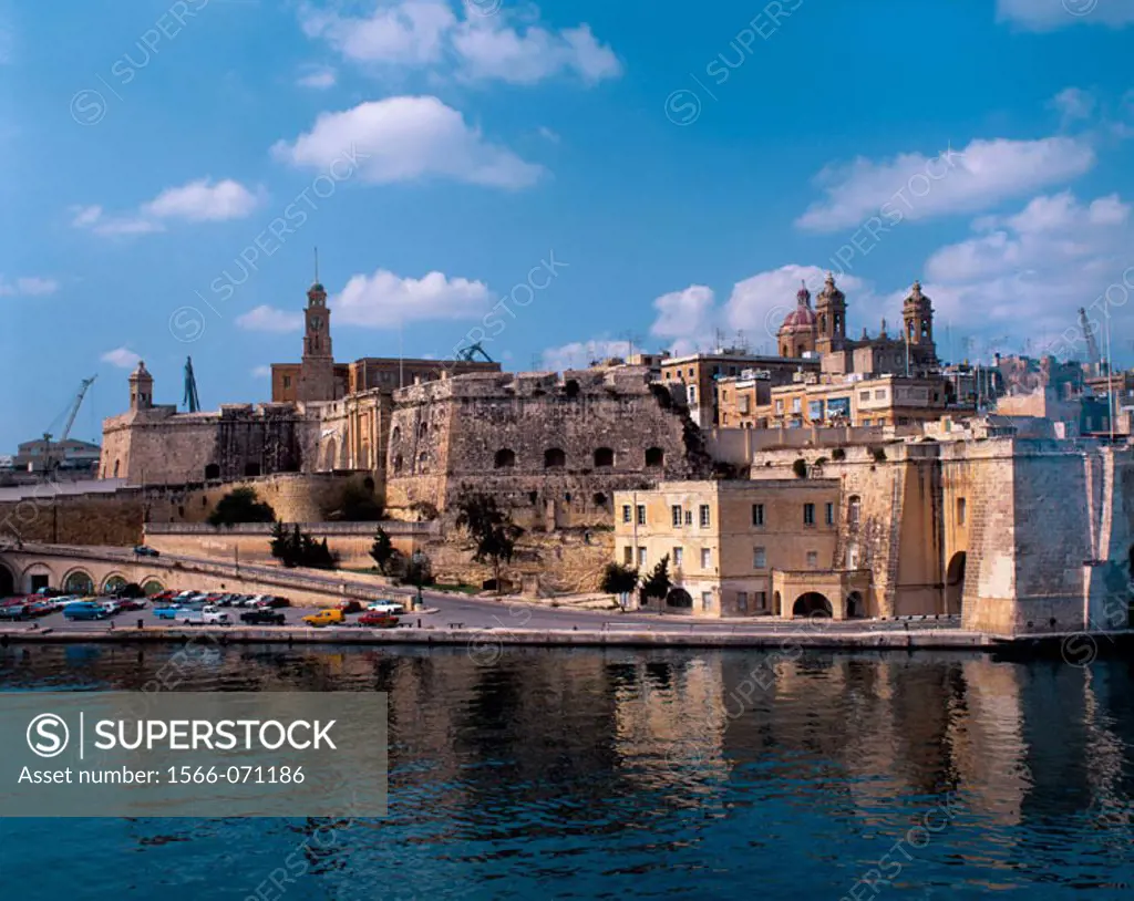 Malta, Valletta, Grand Harbour, Senglea, panorama