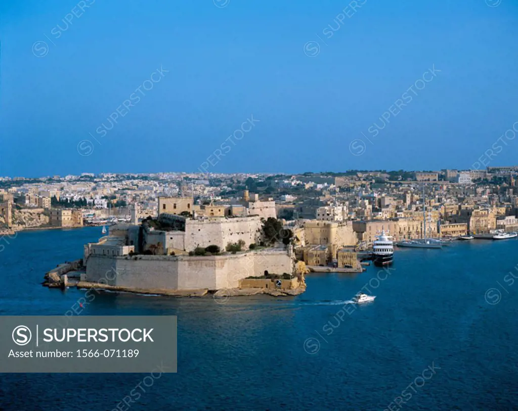 Malta, Valletta, Grand Harbour, Vittoriosa, Fort St. Angelo