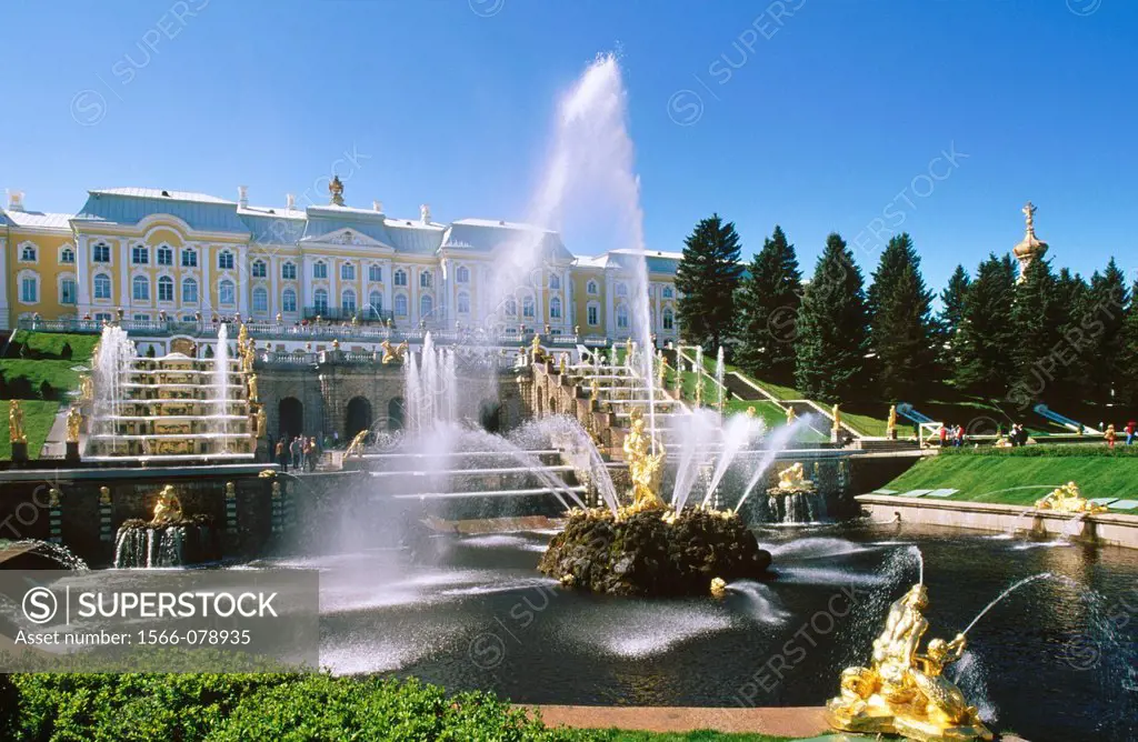 Grand Cascade. Peterhof Park. St. Petersburg. Russia