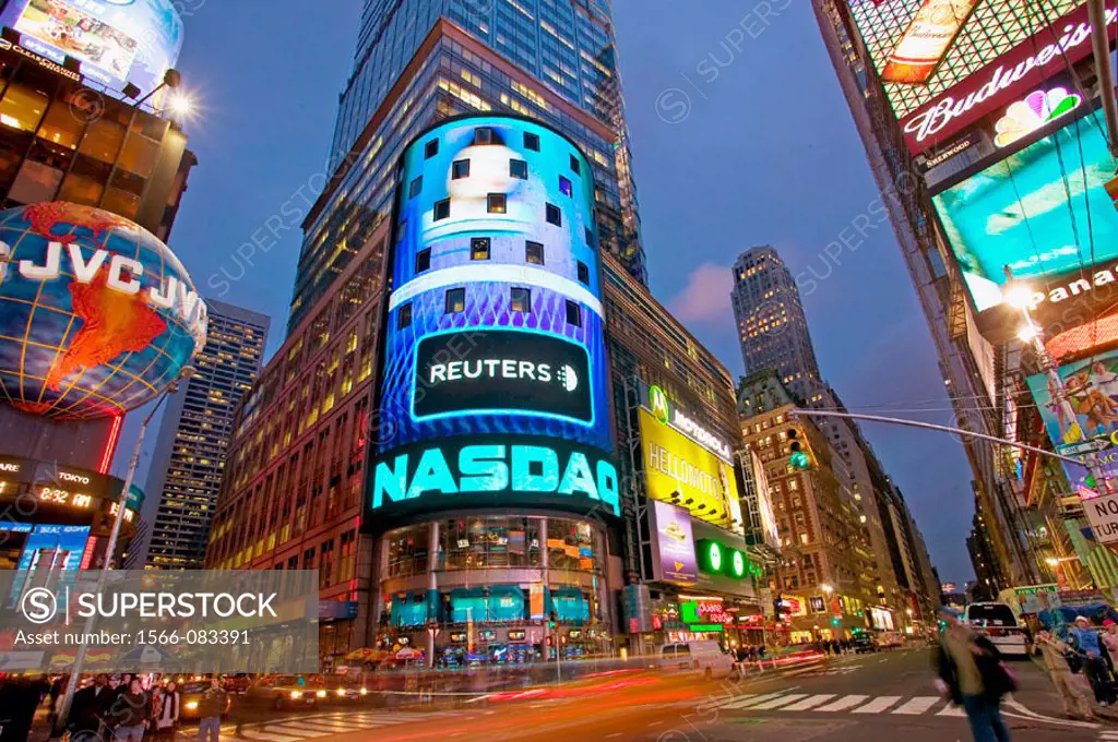 NASDAQ, Times Square. New York City, USA