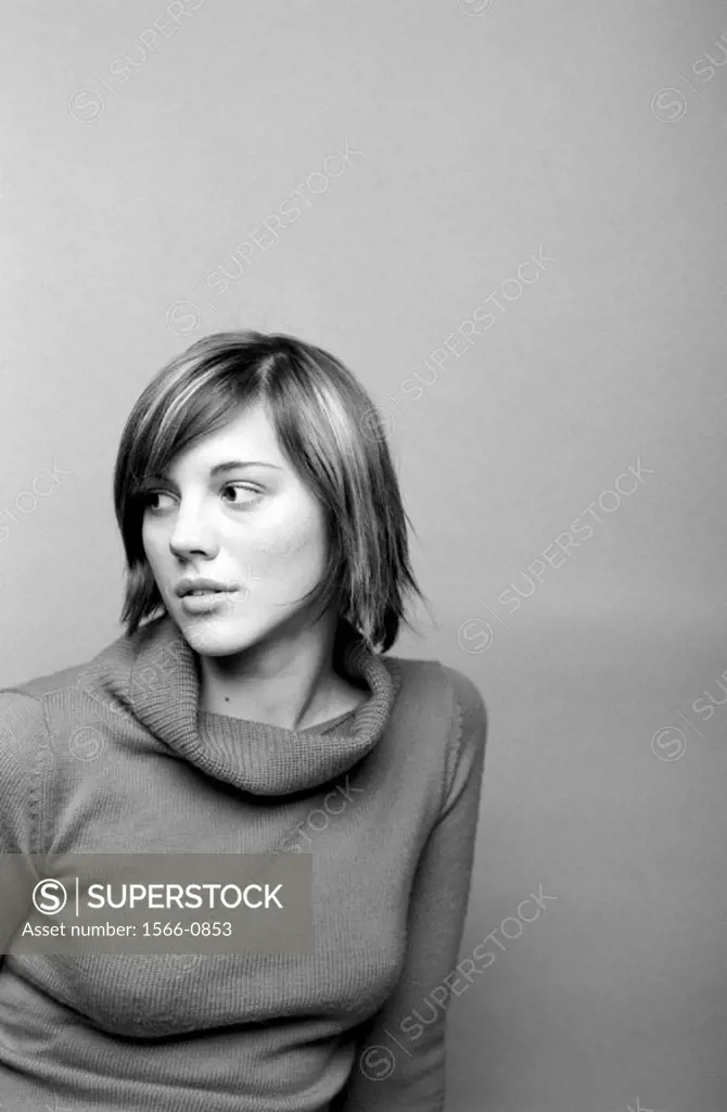 young woman gazing to the side
