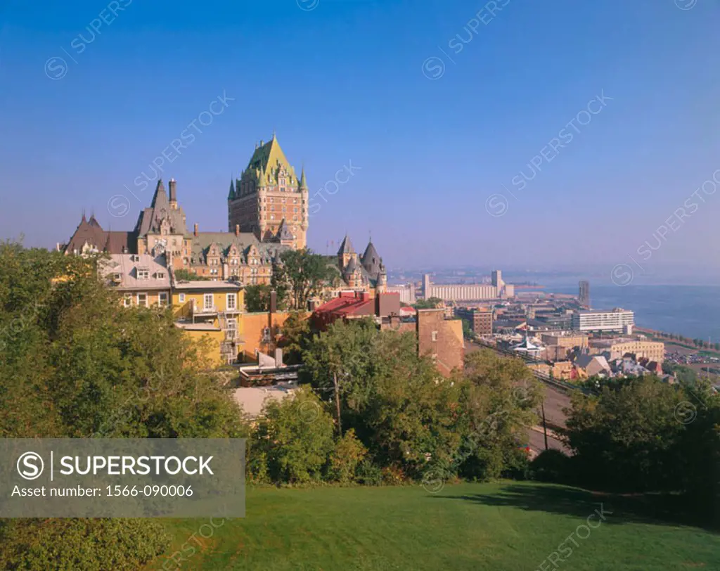 Chateau Frontenac and city from the Citadelle. Quebec City. Canada