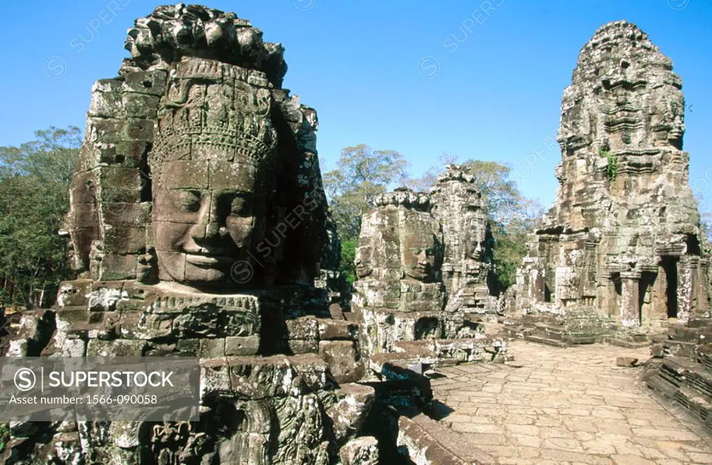 Temple of Bayon, complex of Angkor Thom. Angkor. Cambodia