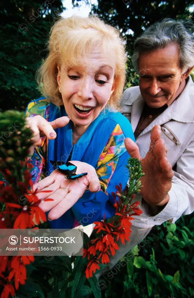 Mature couple with butterfly