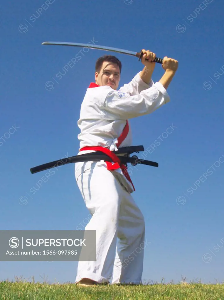 karate man with sword
