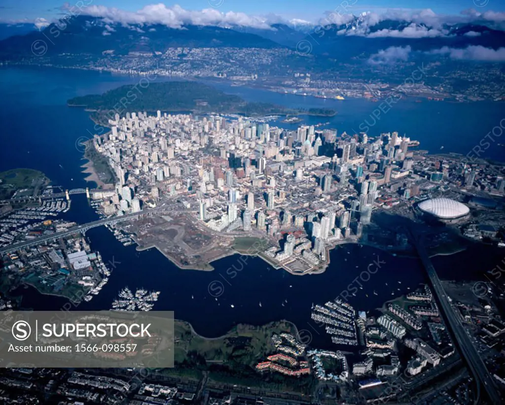 Vancouver aerial looking northwest. British Columbia. Canada