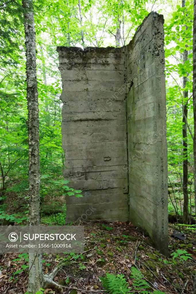 Site of the Matson Flooring Company along the abandoned Gordon Pond Railroad (1907-1916 +/-) in North Lincoln, New Hampshire USA.