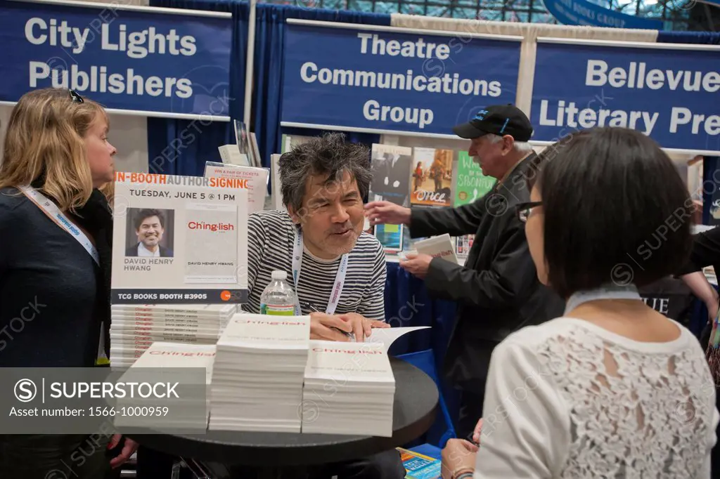 David Henry Hwang signs his book ´Ching-lish´ at the TCG Books booth at the huge Book Expo America at the Jacob Javits Convention Center in New York T...