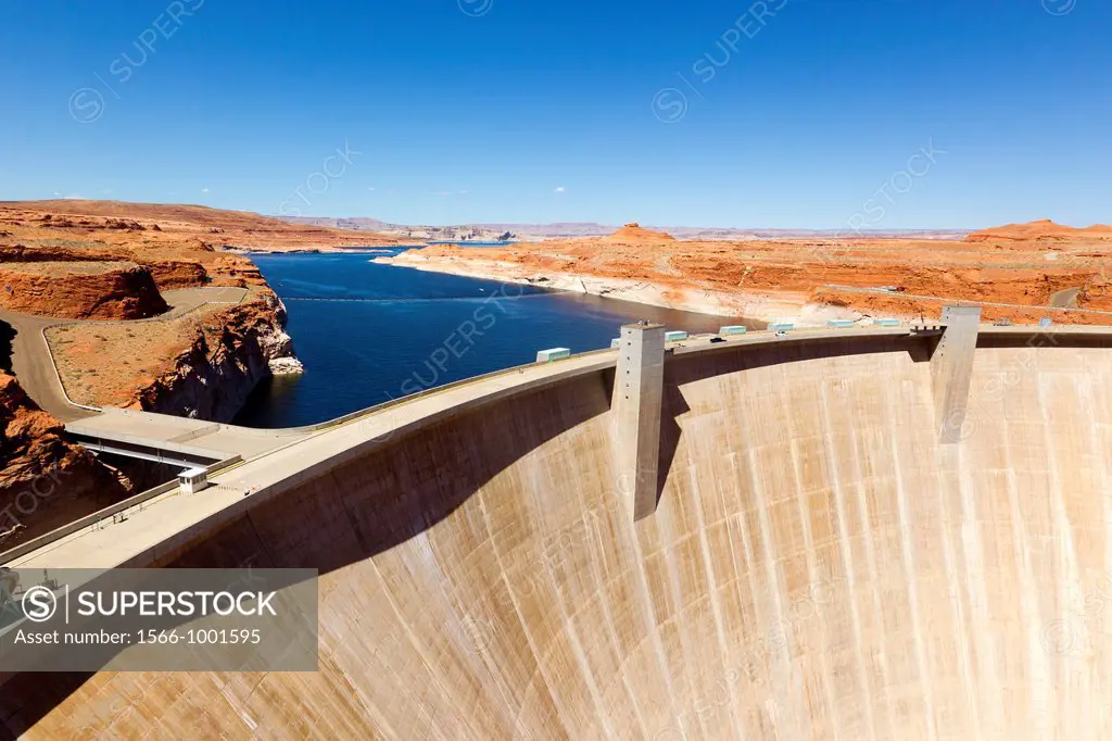 United States,Page , Arizona, Glen canyon , Lake Powell Dam.
