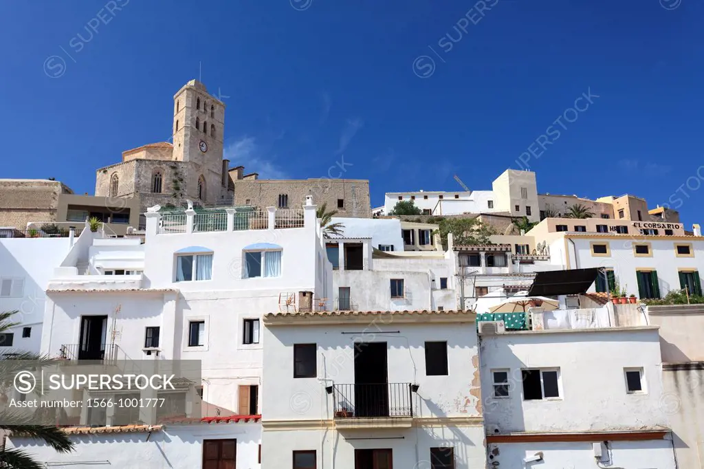 Spain, Balearic Islands, Ibiza, Ibiza old town UNESCO site, Dalt Vila