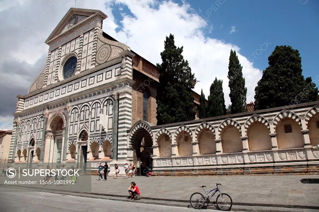 Facade of the Basilica of Santa Maria Novella, Florence, Tuscany, Italy, Europe