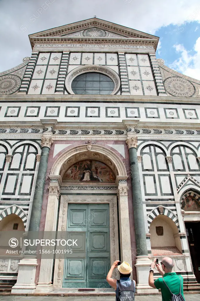Facade of the Basilica of Santa Maria Novella, Florence, Tuscany, Italy, Europe