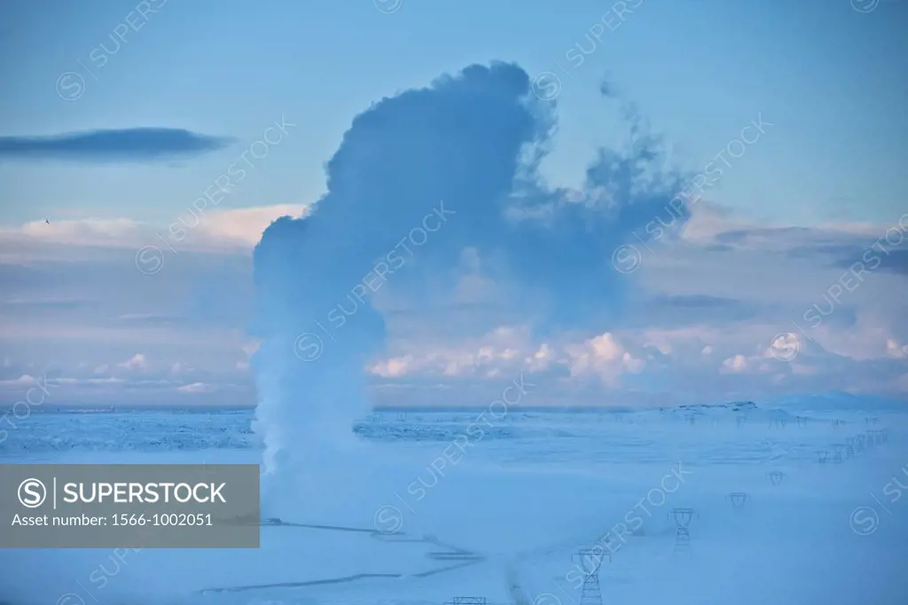 Steam from Geothermal Plant, Hellisheidi Power Plant, Iceland