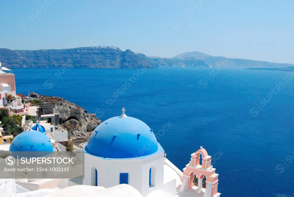 Typical Domes in Oia Santorini Island Greece